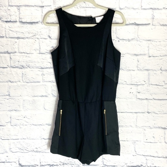 Parker Regina black sleeveless short romper medium NWT - Picture 2 of 8